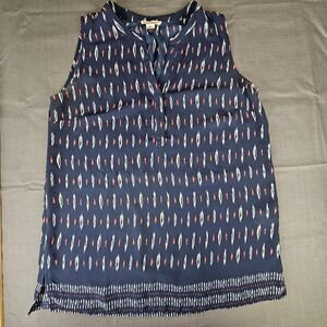 Artisan NY Blue pink white Sleeveless Blouse Women's Size M
